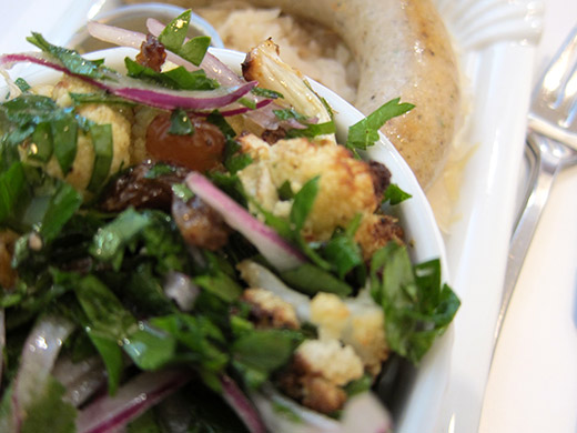 Cauliflower Salad ($3.5): Roasted cauliflowers, red onions, raisins and parsley and honey sweetened dressing. 