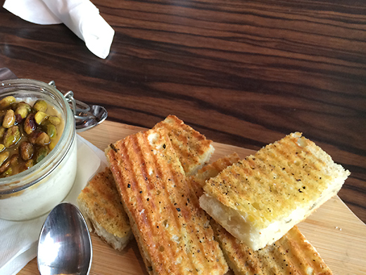 Whipped Ricotta ($11): honey, toasted pistachios, warm focaccia.