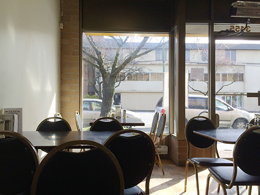 A picturesque view of Fraser Street from Jethro's dining room.