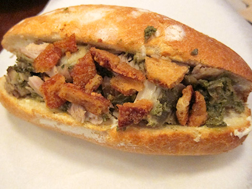 Pronto's foundation is built on the Porchetta ($8.50), a slow roasted Italian pork with crackling and lemon mayo.